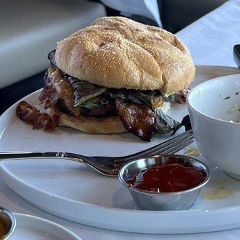 River Crab - Bacon burger served medium - Breakfast & Brunch Near Me - St Clair, Michigan
