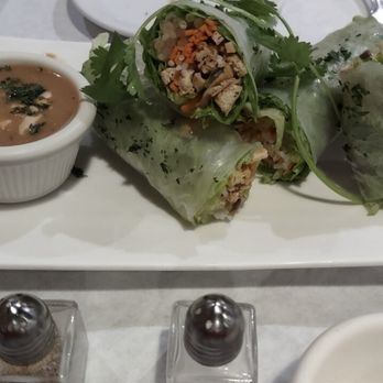 Elements Restaurant - veggie rolls appetizer with peanut sause. - Vietnamese Near Me - San Jose, California