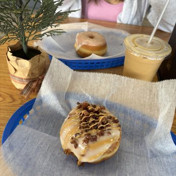 The Donut Patch - Maple Bacon Donut with peanut butter drizzle - Donuts Near Me - Oviedo, Florida