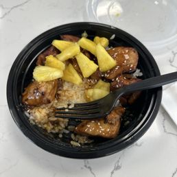 mini teriyaki bowl with pineapple