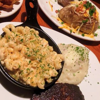 Outback Steakhouse - Sirloin steak with smashed potatoes with a side of Steakhouse Mac & Cheese - Steakhouses Near Me - Bakersfield, California