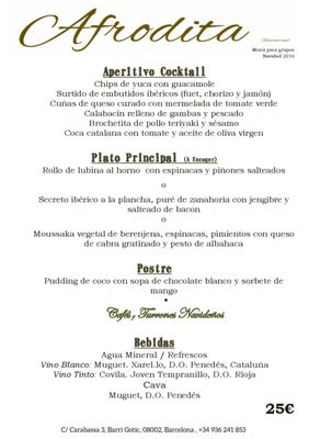 Menu photo 2 Afrodita Barcelona, B
