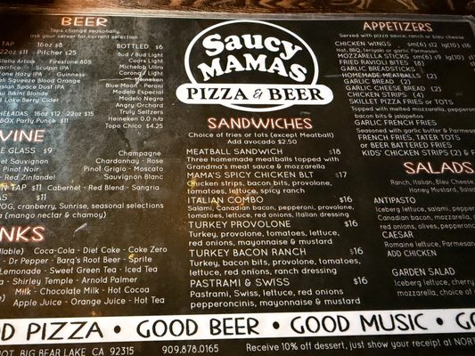 Menu photo 1 Saucy Mama's Big Bear Lake, CA Menu photo 1 Saucy Mama's Big Bear Lake, CA