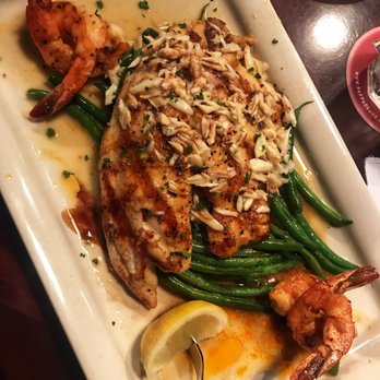 Pappadeaux Seafood Kitchen - Grilled Tilapia & Jumbo Shrimp on a bed of warm Green Beans - Cajun/Creole Near Me - Norcross, Georgia Pappadeaux Seafood Kitchen - Grilled Tilapia & Jumbo Shrimp on a bed of warm Green Beans - Cajun/Creole Near Me - Norcross, Georgia