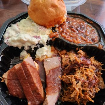 Blake's Place - Beef Brisket, Pulled Pork, with Potato Salad & BBQ Beans - Barbeque Near Me - Anaheim, California Blake's Place - Beef Brisket, Pulled Pork, with Potato Salad & BBQ Beans - Barbeque Near Me - Anaheim, California