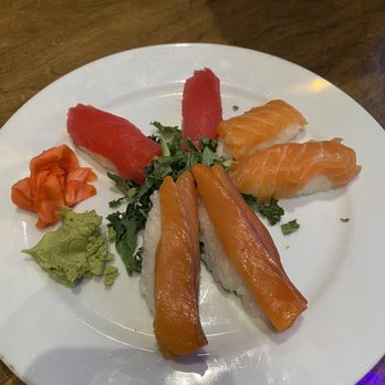 Thrive - Top: tuna nigiri. Right: sake nigiri. Bottom: smoked salmon nigiri. - New American Near Me - Atlanta, Georgia