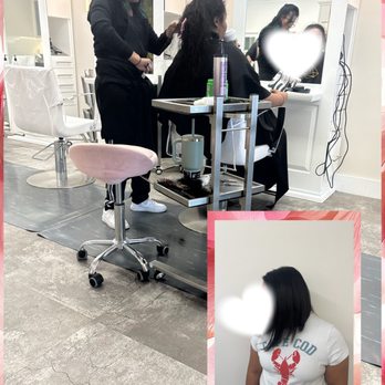 Nine Two Five Salon - Madison patiently working on my goddaughter's hair - Makeup Artists Near Me - Pleasanton, California