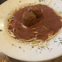 Gino Giannilli's Homestyle Pizza Palace - Spaghetti and meatballs with an extra meatball.