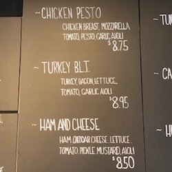 The Roasted Bean at Northgate - Sandwich menu