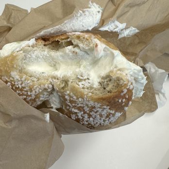 Meshuggah Bagels - Salt bagel with chives cream cheese - Seafood Near Me - Kansas City, Missouri Meshuggah Bagels - Salt bagel with chives cream cheese - Seafood Near Me - Kansas City, Missouri