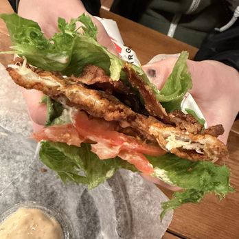 Killer Burger Russell - Crispy Chicken in lettuce wrap - Burgers Near Me - Portland, Oregon Killer Burger Russell - Crispy Chicken in lettuce wrap - Burgers Near Me - Portland, Oregon