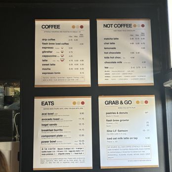 Component Coffee Lab - menu - Coffee & Tea Near Me - Visalia, California