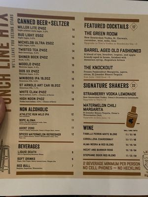 Menu photo 1 Punch Line Houston, TX