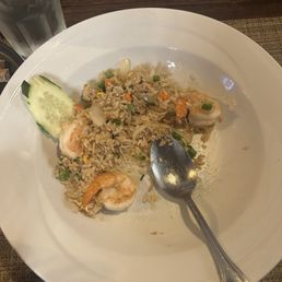 House fried rice with shrimp... almost done eating!