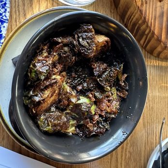 Hen Quarter - Brussel Sprouts with bacon truffle balsamic - Southern Near Me - Alexandria, Virginia