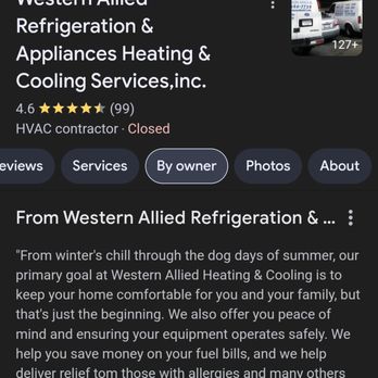 Western Allied Refridgeration - The false statement they promise - Heating & Air Conditioning/HVAC Near Me