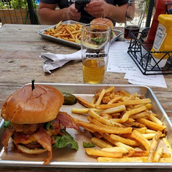 Ponderosa Brewing - This burger is a must-try, one of the best I've eaten in Albuquerque! The beer was great too! - Breweries Near Me - Albuquerque, New Mexico