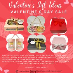 Melody Macarons - On pick-up orders, one free gift box is provided per customer.
***Limited time while supplies last.***