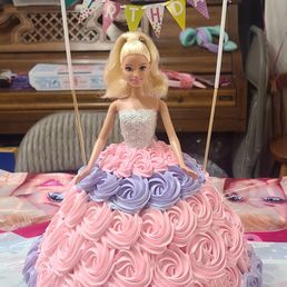 Barbie designed cake with strawberry filling. Barbie designed cake with strawberry filling.