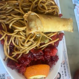 Orange chicken &' noodles Orange chicken &' noodles