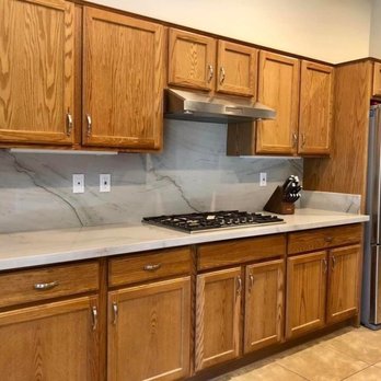 Superior Stone and Cabinet - My new quartzite countertop with a Thermidor gas countertop stove and a quartzite full height backsplash - Cabinetry Near Me - Phoenix, Arizona Superior Stone and Cabinet - My new quartzite countertop with a Thermidor gas countertop stove and a quartzite full height backsplash - Cabinetry Near Me - Phoenix, Arizona