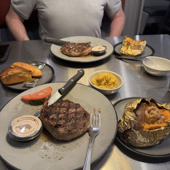 Dale's Southern Grill - 2-8oz Filet Mignons, 2 baked sweet potatoes, squash casserole and jalapeño corn bread. - Southern Near Me - Hoover, Alabama Dale's Southern Grill - 2-8oz Filet Mignons, 2 baked sweet potatoes, squash casserole and jalapeño corn bread. - Southern Near Me - Hoover, Alabama