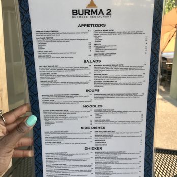 Burma 2 - Menu - Burmese Near Me - Walnut Creek, California
