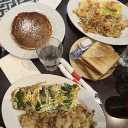 Pancakes veggie omelette