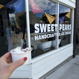 Kiddie scoop (vanilla icecream with huckleberry and cornbread)