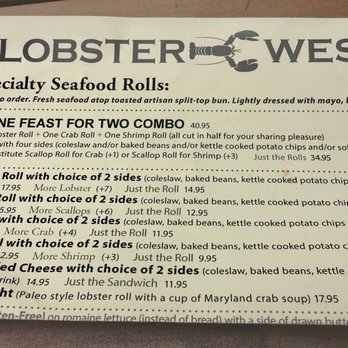Lobster West - Menu. - Seafood Near Me - Coronado, California Lobster West - Menu. - Seafood Near Me - Coronado, California