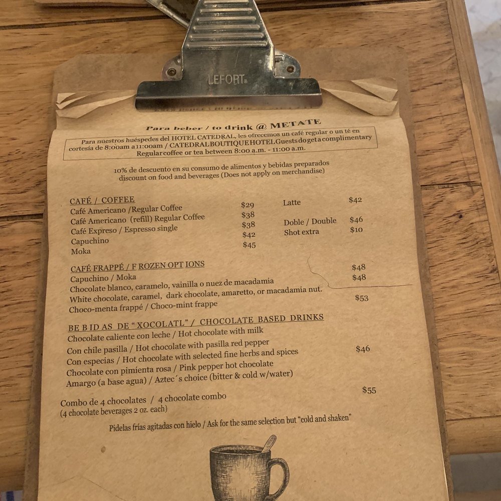 Metate - Menú - Coffee & Tea Near Me - Puerto Vallarta, JAL Metate - Menú - Coffee & Tea Near Me - Puerto Vallarta, JAL
