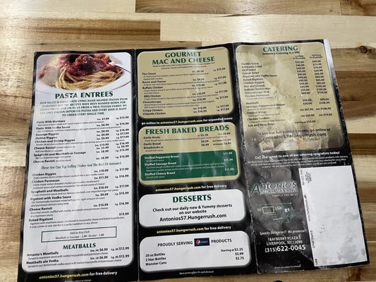 Menu photo 1 Antonio's Pizza Pasta & Wings Syracuse, NY Menu photo 1 Antonio's Pizza Pasta & Wings Syracuse, NY