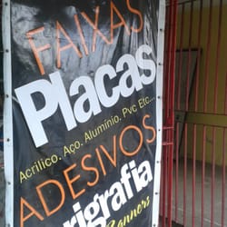 Faixas, placas, adesivo e serigrafia