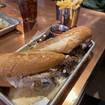 Penguin Drive In - Kick His Ass Seabass (Philly Cheesesteak) - Burgers Near Me - Charlotte, North Carolina