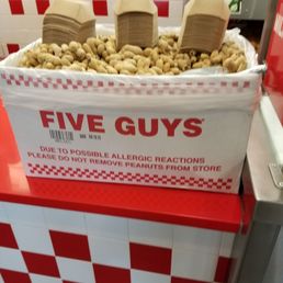 They have free peanuts in the Shell while you wait