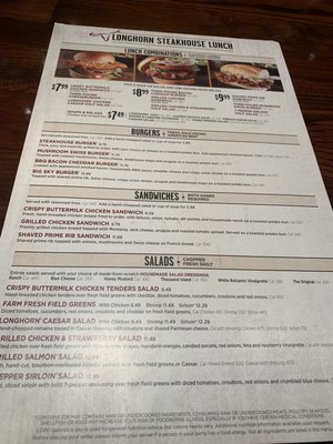 Menu photo 2 LongHorn Steakhouse Myrtle Beach, SC