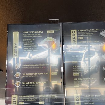 Katsu Bar - Menu above at cashier. - Japanese Curry Near Me - Torrance, California Katsu Bar - Menu above at cashier. - Japanese Curry Near Me - Torrance, California