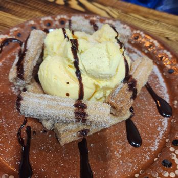La Cocina - Churro with vanilla ice cream - Mexican Near Me - Ukiah, California