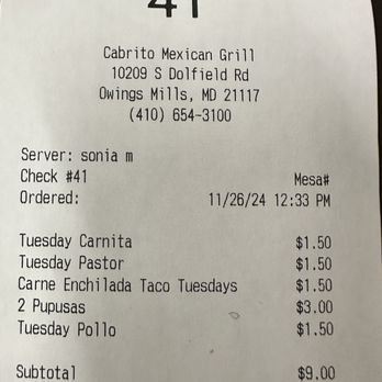 El Cabrito Mexican Grill - Under $10 for a feast on a Tuesday! - Mexican Near Me - Owings Mills, Maryland El Cabrito Mexican Grill - Under $10 for a feast on a Tuesday! - Mexican Near Me - Owings Mills, Maryland