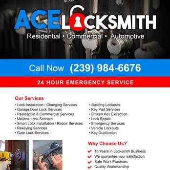 Ace Locksmith - Keys & Locksmiths Near Me - Fort Myers, Florida Ace Locksmith - Keys & Locksmiths Near Me - Fort Myers, Florida