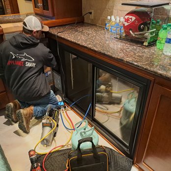 Appliance Shark - Appliance Shark repairman repairing the drink fridge in time for another Chiefs win! - Appliances & Repair Near Me - Lawrence, Kansas Appliance Shark - Appliance Shark repairman repairing the drink fridge in time for another Chiefs win! - Appliances & Repair Near Me - Lawrence, Kansas