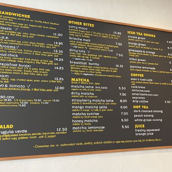 Mad Yolks - Menu is in an awkward spot right next to register & condiment counter.  You order, pay & pick up in the same spot. - Breakfast & Brunch Near Me - San Jose, California