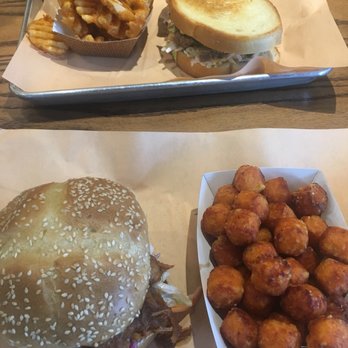 The Coop - Pulled pork sandwich with waffle fries and brisket Reuben with waffle fries - Chicken Wings Near Me - Millbury, Massachusetts