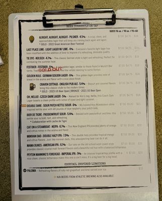 Menu photo 1 Roadmap Brewing San Antonio, TX