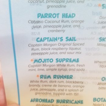 Pop's Sunset Grill - Bar menu - Seafood Near Me - Nokomis, Florida