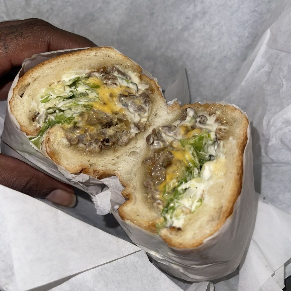 Cheese Steak Hoagie, no tomato, and extra mayonnaise