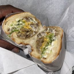 Cheese Steak Hoagie, no tomato, and extra mayonnaise Cheese Steak Hoagie, no tomato, and extra mayonnaise