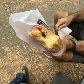 Top Pot Doughnuts - Raspberry Filled Bismark - Bakeries Near Me - Seattle, Washington Top Pot Doughnuts - Raspberry Filled Bismark - Bakeries Near Me - Seattle, Washington