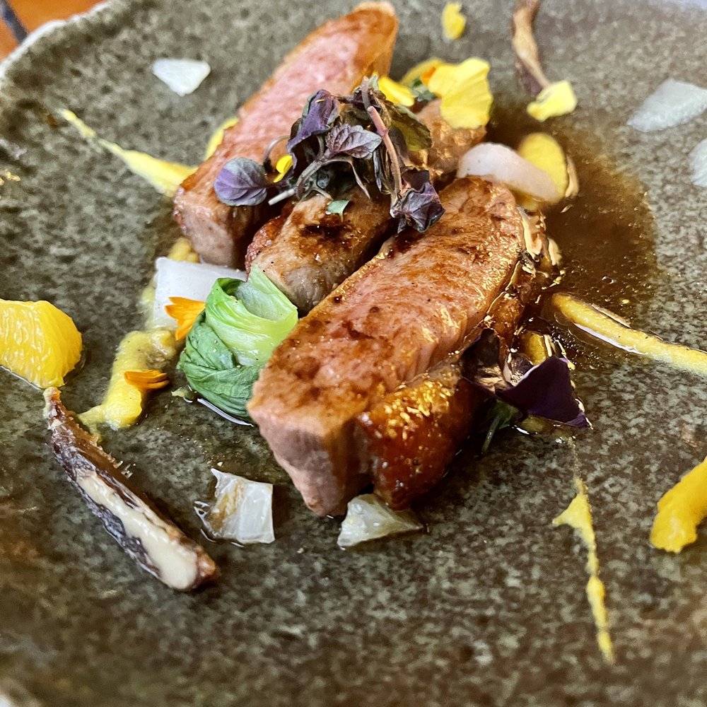 Wai'olu Ocean Cuisine - Honey Umeboshi Duck Breast - Sushi Bars Near Me - Honolulu, Hawaii Wai'olu Ocean Cuisine - Honey Umeboshi Duck Breast - Sushi Bars Near Me - Honolulu, Hawaii