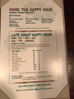 Menu photo 3 Mai Tai Bar Daytona Beach, FL